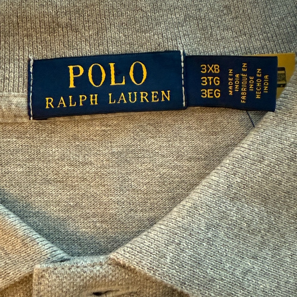 Polo Ralph Lauren Big Pony Crest Mesh Polo Shirt Gray Size 3XL NWT - Picture 9 of 11